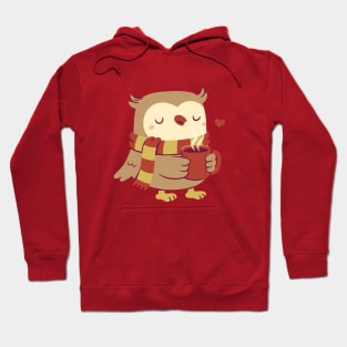 Cute Owl With Hot Cocoa For Cold Days Hoodie